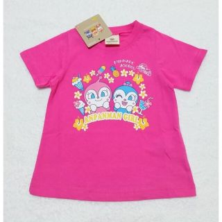 アンパンマン(アンパンマン)の新品　100cmアンパンマン　2023女の子トロピカル半袖Tシャツ　ピンク(Tシャツ/カットソー)