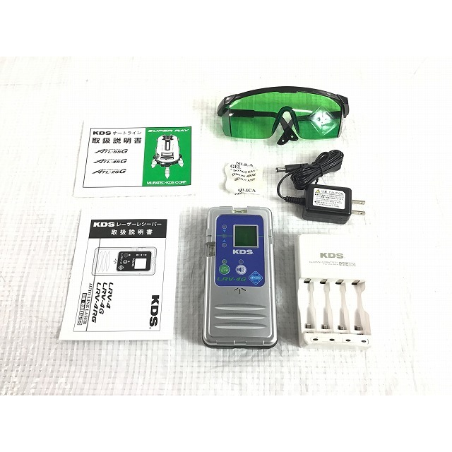 ☆比較的綺麗☆KDS ムラテック 高輝度グリーンレーザー墨出し器 ATL-55G 受光器 LRV-4G 三脚 ケース付 測定 大工道具 計測工具 71534