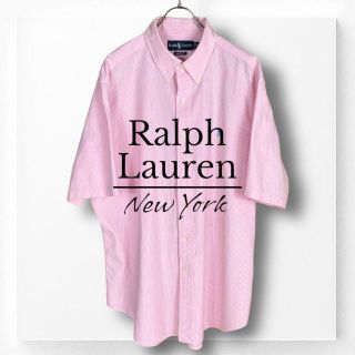 ラルフローレン(Ralph Lauren)の【ラルフローレン】半袖 シャツ ピンク チェック柄 ゆったり XL 古着(シャツ)