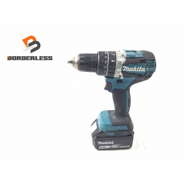 ☆品☆makita マキタ 18V充電式ドライバドリル HP484D バッテリー1個(BL1860B 6.0Ah)付 ドリルドライバー 電動工具 60334