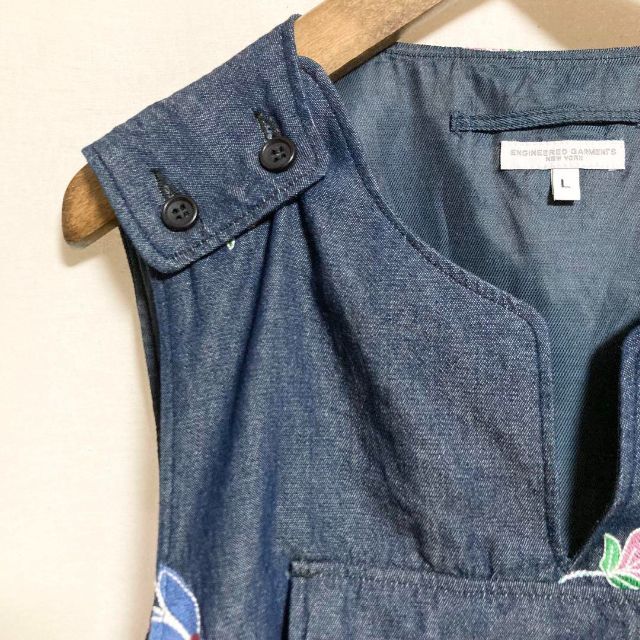 Lサイズ！ENGINEERED GARMENTS デニムフローラル　カバーベスト