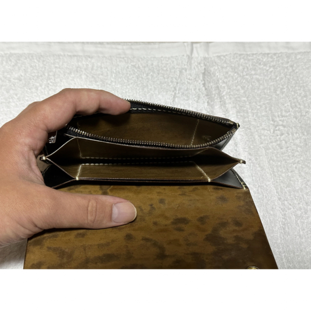 ミドルトラッカーウォレット ホースバット茶芯 ハンドメイドのファッション小物(財布)の商品写真