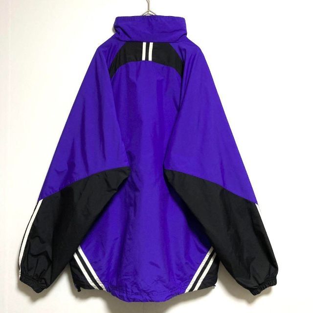 レア◎90s◎ブルゾン◎ジャンパー◎フルジップ◎紫×黒×白◎ロゴ刺繍◎ゴルフ◎