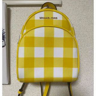 マイケルコース(Michael Kors)の【MICHAEL KORS】ミニリュック　ギンガムチェック　イエロー(リュック/バックパック)