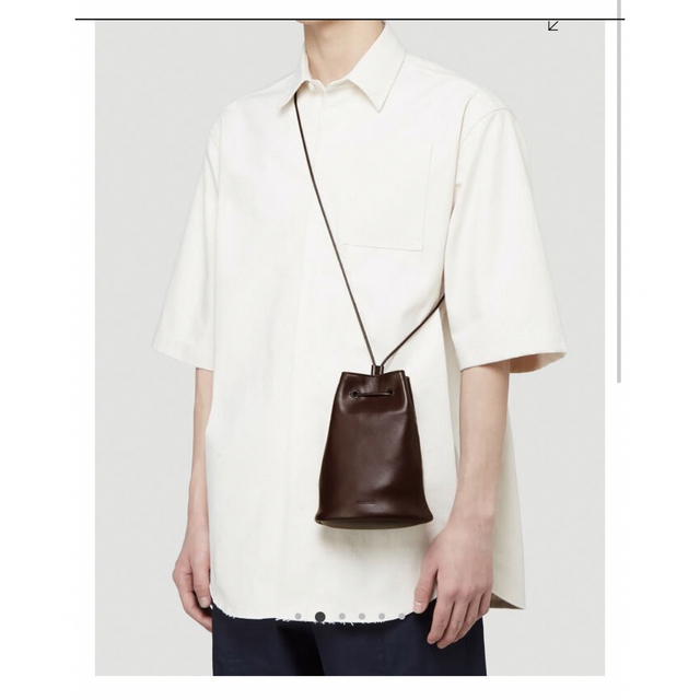 Jil Sander(ジルサンダー)のJIL SANDER ドローストリングバッグ レザー 巾着バッグ  メンズのバッグ(ショルダーバッグ)の商品写真