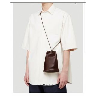 ジルサンダー(Jil Sander)のJIL SANDER ドローストリングバッグ レザー 巾着バッグ (ショルダーバッグ)