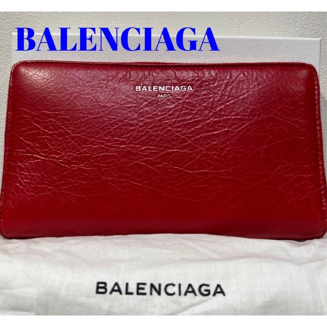 【大人気】BALENCIAGA 長財布 (レッド) ※付属品:箱長財布