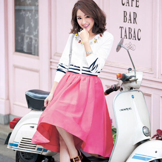 チェスティ(Chesty)のAsymmetry Skirt  Pink 0(ひざ丈スカート)