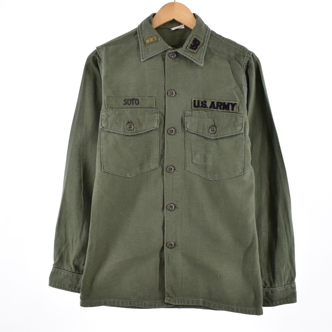 SHIRTMAN米軍実品 U.S.ARMY ミリタリー ユーティリティシャツ USA製 メンズS ヴィンテージ /eaa336219