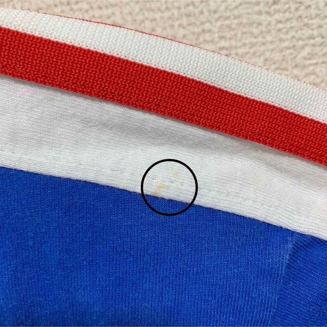 adidas(アディダス)の90s adidas Tシャツ メンズL 日本製 万国旗タグ 青 赤 白  メンズのトップス(Tシャツ/カットソー(半袖/袖なし))の商品写真