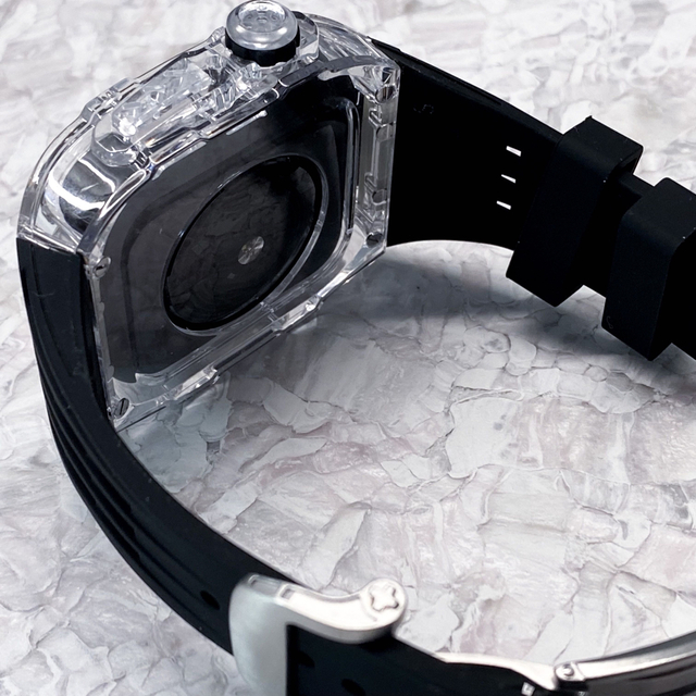 Apple Watch(アップルウォッチ)のアップルウォッチ クリアケース＆バンド一体型　ゴールデンコンセプト風 メンズの時計(ラバーベルト)の商品写真