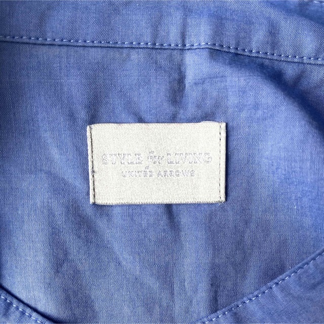 UNITED ARROWS(ユナイテッドアローズ)のユナイテッドアローズ　バンドカラー　オーバーシャツワンピース　ビッグシャツ　青 レディースのワンピース(ロングワンピース/マキシワンピース)の商品写真