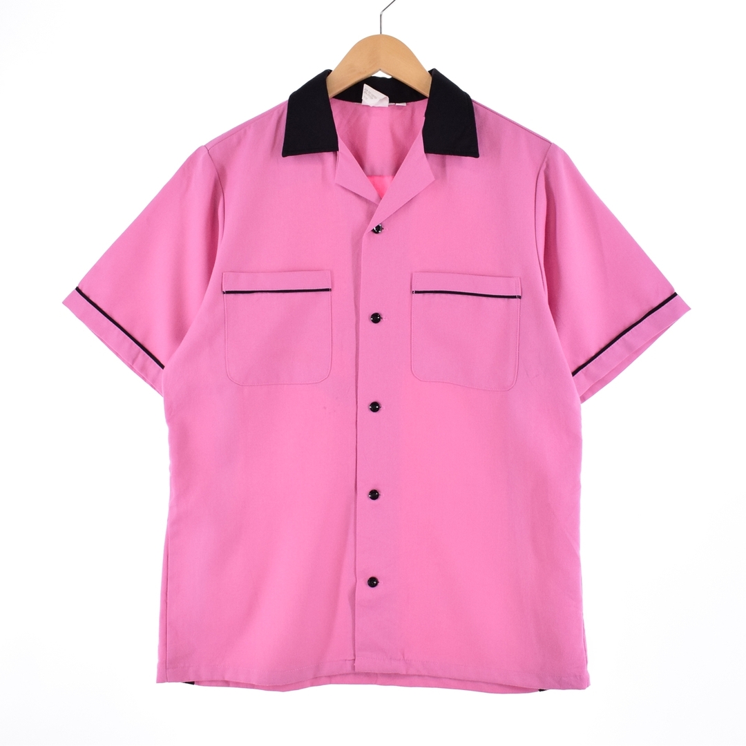 オープンカラー バックプリント ボウリングシャツ メンズS /eaa336256435cm袖丈
