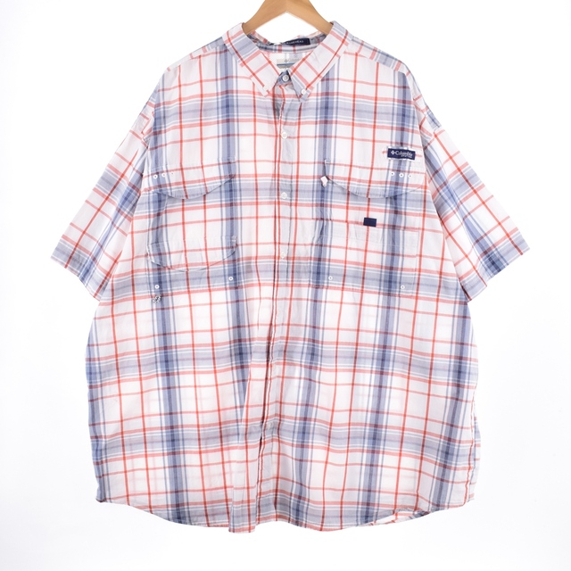 Columbia(コロンビア)の古着 ビックサイズ コロンビア Columbia PFG 半袖 チェック柄 フィッシングシャツ メンズXXXL /eaa337695 メンズのトップス(シャツ)の商品写真