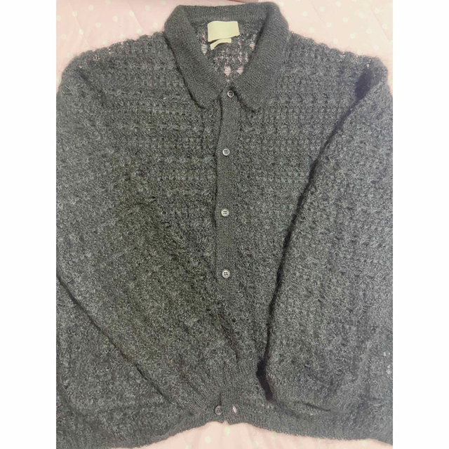 YOKE MOHAIR SILK MESH KNIT SHIRT