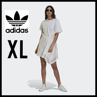 アディダス(adidas)の【ルーズフィット】adidas★Tシャツワンピース★チュニック★ドレス★白★XL(ミニワンピース)