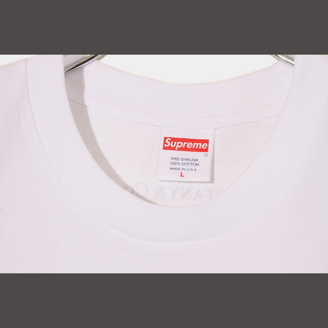 21AW シュプリーム ティファニー ボックスロゴ Tシャツ L ホワイト 4