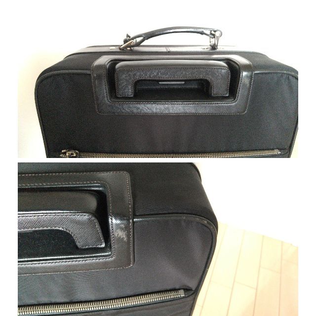 正規品 PRADA プラダ キャリーバッグ VV030M 2輪 サフィアーノ 黒