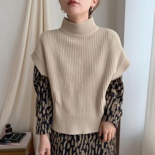 nokcha daily knit vest  beige ニットベスト(ベスト/ジレ)