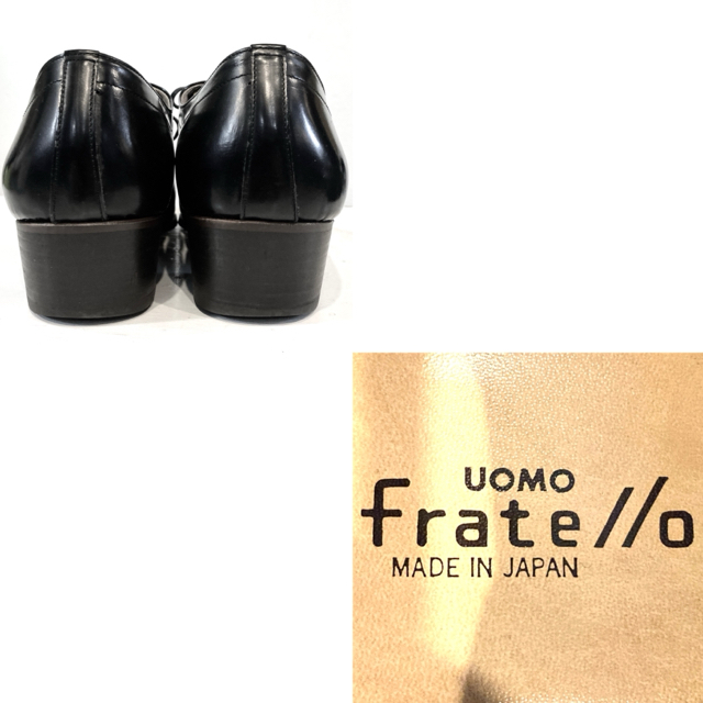 UOMO FRATE★ブーツ★ストレートチップ★本革★レザー★箱付き★日本製★黒