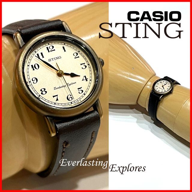 CASIO(カシオ)の稼働中☆粋♪ｸｵｰﾂ☆ｺﾞｰﾙﾄﾞXﾌﾞﾗｳﾝ!【CASIO STING】送料込 レディースのファッション小物(腕時計)の商品写真