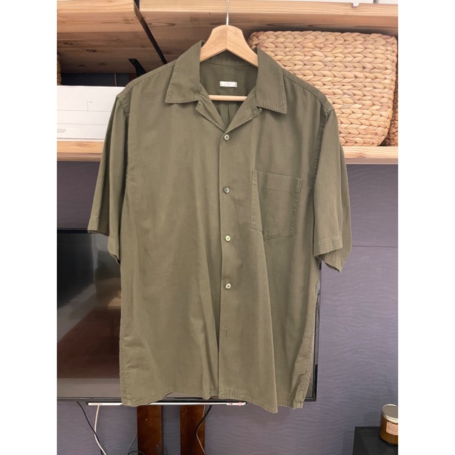 comoli 20ss ベタシャンオープンカラーシャツ Khaki サイズ2