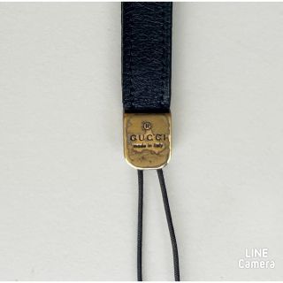 Gucci - GUCCI レザー ロゴ ストラップ キーホルダー グッチ チャーム