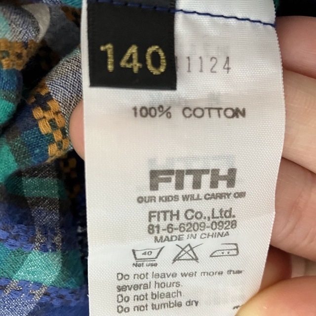 FITH(フィス)のコットン綿100%☆fith 140 半袖ブラウス　Tシャツ　 キッズ/ベビー/マタニティのキッズ服女の子用(90cm~)(Tシャツ/カットソー)の商品写真