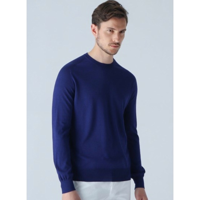 CRUCIANI クルチアーニ カシミヤシルク クルーネックニット ブルー 48-