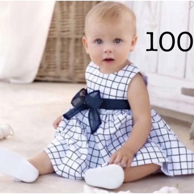 100センチ♡ チェックワンピース フォーマル キッズ/ベビー/マタニティのキッズ服女の子用(90cm~)(ワンピース)の商品写真