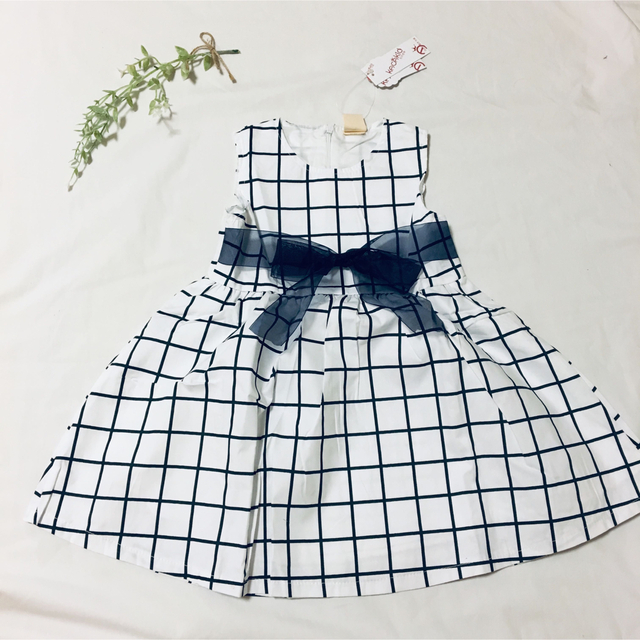 100センチ♡ チェックワンピース フォーマル キッズ/ベビー/マタニティのキッズ服女の子用(90cm~)(ワンピース)の商品写真