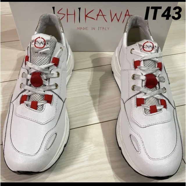 【新品】ISHIKAWA(イシカワ) ホワイトダッドスニーカー 43 イタリア製