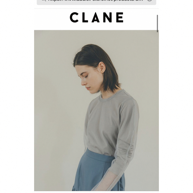 CLANE(クラネ)の新品CLANE♡メッシュレイヤードコンパクトトップスGREY レディースのトップス(カットソー(長袖/七分))の商品写真