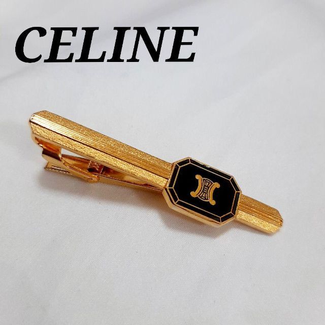 celine - 希少 セリーヌ タイピン マカダム柄 ゴールド ネイビー ロゴ