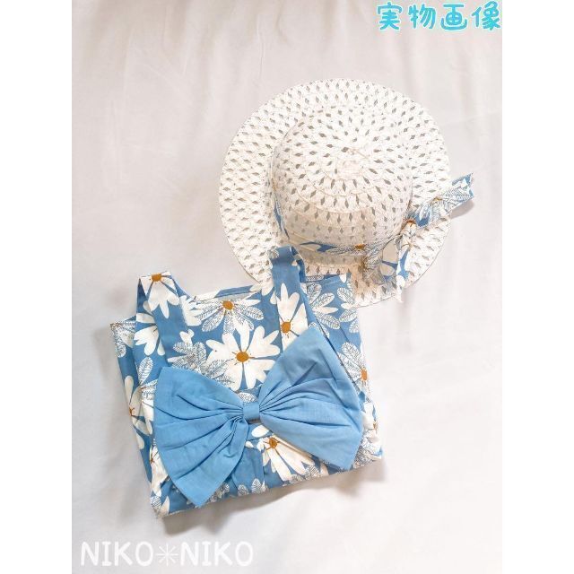 新品】ノースリーブワンピース☆帽子付き☆花柄☆リボン☆80☆青色☆子供服の通販 by NIKO✳︎NIKO|ラクマ