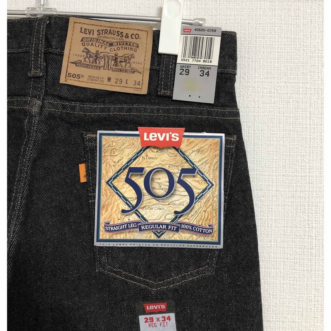 Levi's(リーバイス)のデッド 先染め ブラック黒 USA製 90s リーバイス 505 デニム パンツ メンズのパンツ(デニム/ジーンズ)の商品写真