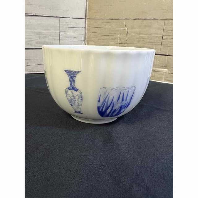 深川製磁 ブルーチャイナ 菊割紅茶碗皿 5