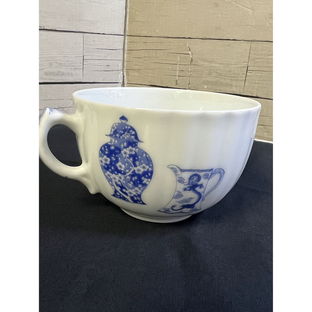 深川製磁 ブルーチャイナ 菊割紅茶碗皿 6