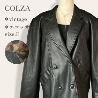 【高級◎】　COLZA　裏地デザイン　フェイクレザージャケット　ライナー付き　黒(その他)