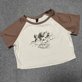 最終値下げ　ショート丈　クロップド　エンジェル　天使　Tシャツ(Tシャツ(半袖/袖なし))