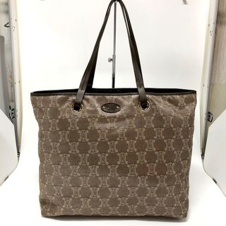 セリーヌ CELINE マカダム デニム カバン ショルダーバッグ 肩掛け トートバッグ キャンバス/レザー ブルー/ブラウン