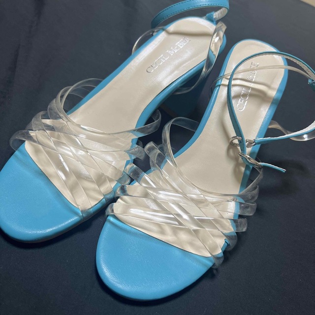 水色　　推し色　ブルー　青　クリアサンダル レディースの靴/シューズ(サンダル)の商品写真
