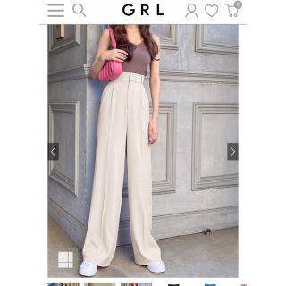 グレイル(GRL)のグレイル　センタープレスワイドタックロングパンツ　Sサイズ(その他)