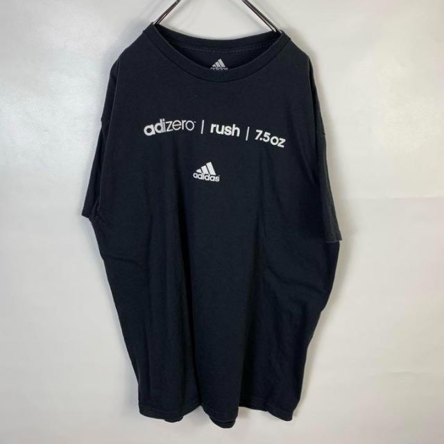 adidas(アディダス)のC563 アディダス　ビッグプリント　バックロゴ　L 黒　ブラック　靴　半袖 メンズのトップス(Tシャツ/カットソー(半袖/袖なし))の商品写真