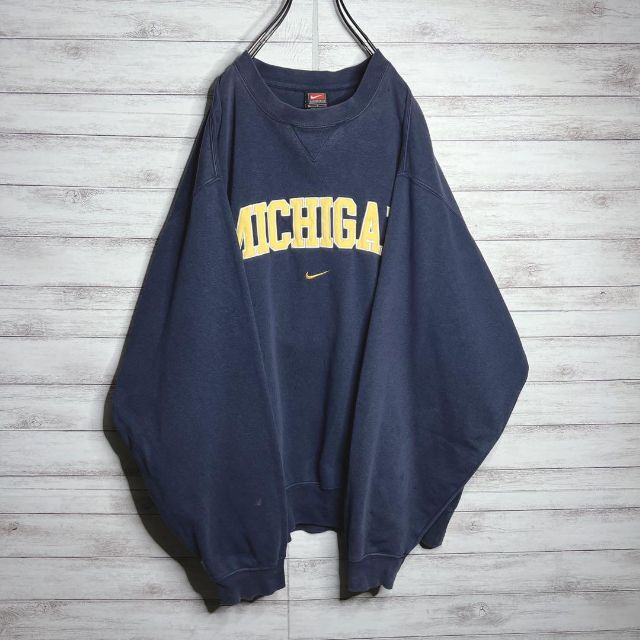 【入手困難!!】ナイキ ✈︎刺繍 アーチロゴ Michigan ゆるだぼ 裏起毛