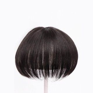 【再入荷】部分 ウィッグ ヘアピース 頭頂部 ブラック ナチュラル 部分かつら(ショートストレート)