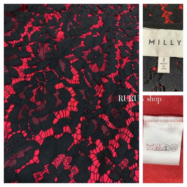 Milly - 新品 milly ミリー 透かしレース×ハートネック ワンピース