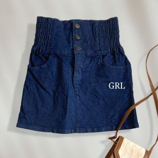 グレイル(GRL)の【新品タグ付き♡】　グレイル　GRL　ハイウエストストレッチデニムスカート　L(ひざ丈スカート)