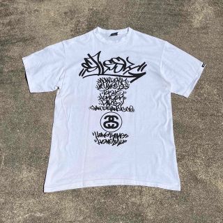 リンガーTシャツ　ステューシー　stussy 雰囲気抜群　ワンポイントロゴ　L