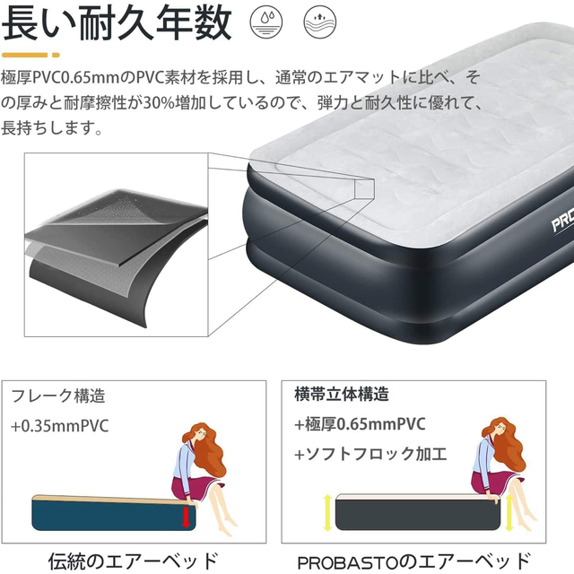 エアーベット　空気ベット　電動ポンプ内蔵　耐荷重300kg